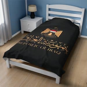 Velveteen Plush Blanket – Iraqi Emblem Edition