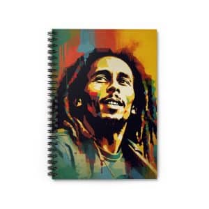 Bob Marley Ruled Line Spiral Notebook, Bob Marley Inspirational Notebook