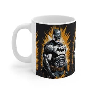 Knight’s Cuppa Joy: Batman-Themed 11oz Ceramic Mug, Brew like Batman, Batman-Inspired Ceramic, Custom Batman Ceramic Coffee Mug