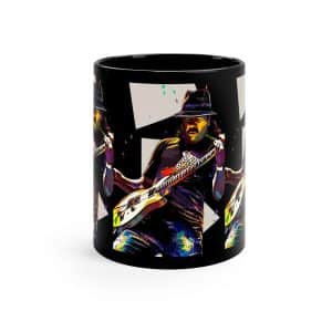 Enjoy The Drink in Santana Style 11oz Black Mug with Artistic Flair, Savor Every Sip with Carlos Santana, Infuse Drink Ritual with Santana