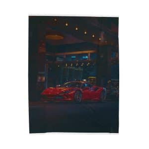 Race to Comfort with the Red Ferrari Velveteen Blanket, Red Ferrari Dream Blanket, Drive into Luxury with the Red Ferrari Blanket