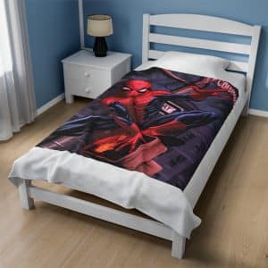 Spiderman Themed Velveteen Plush Blanket, Swing into Comfort with our Spiderman, Snuggle in Spidey Style with this Velveteen Plush Blanket