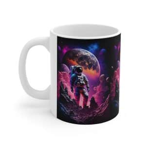 Astronaut Adventure Ceramic Mug, Spacewalker’s Custom Coffee Mug