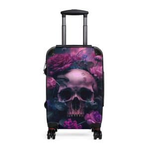 Artistic Adventure: Luggage Set with Floral Skull Prints