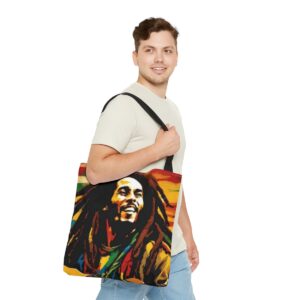 Bob Marley Island Vibes: All-Over Print Tote Bag for Everyday Style