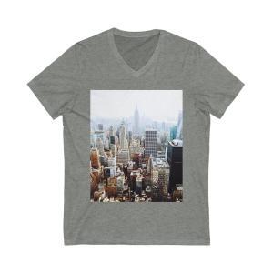 Manhattan Vibes: Bella+Canvas V-Neck Tees, Where Style Meets Skyline Comfort
