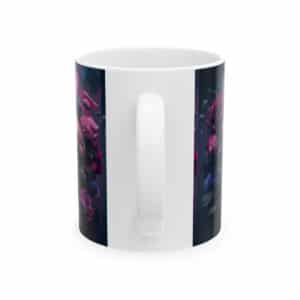 Blossoms of Tranquility: Skull and Roses Coffee Mug, Skull and Floral Ceramic Coffee Cup